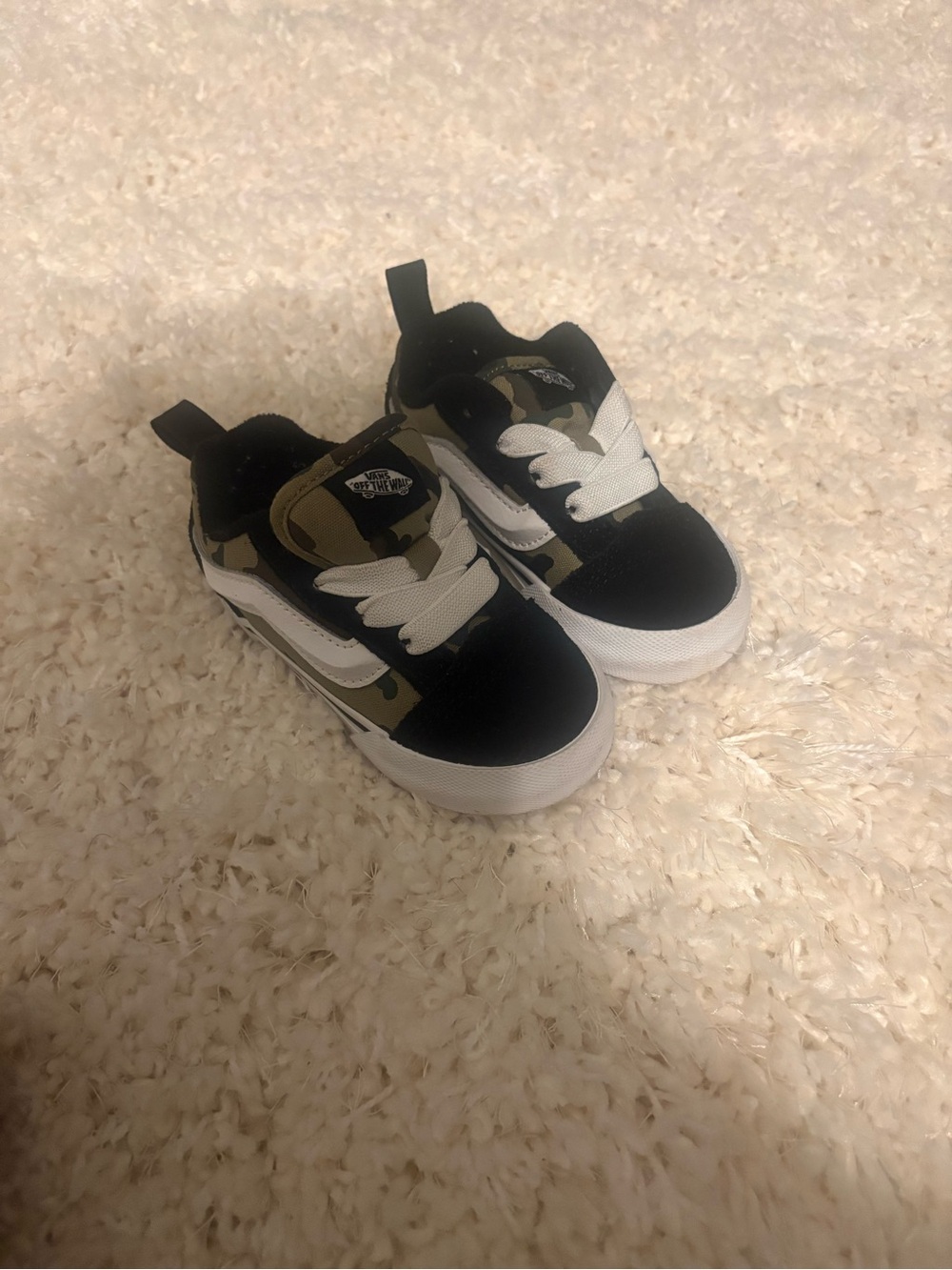 Vans Kids Camo Black & White Low-Top Sneakers